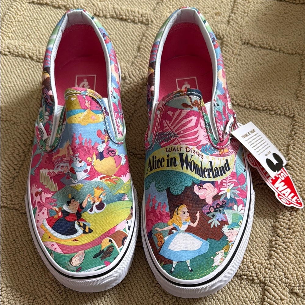 Vans Kids Alice in Wonderland Slip-On Shoes - Multicolor